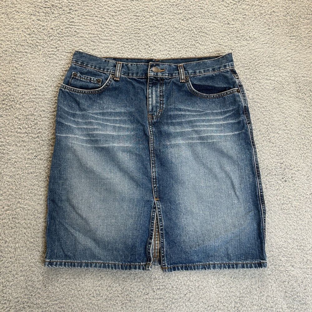 American Eagle Outfitters Skirt Size 10 Denim Front Slit 5 Pocket Mini - Picture 1 of 9